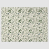 セージグリーンの植物プリント コテージコア 誕生日 彼 彼女 薄葉紙 (正面)
