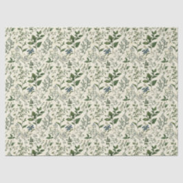 セージグリーンの植物プリント コテージコア 誕生日 彼 彼女 薄葉紙