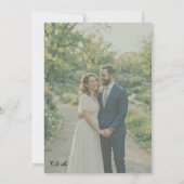 セージグリーンの植物写真の結婚式招待状 招待状 (裏面)