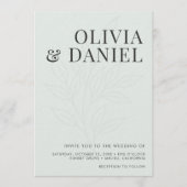 セージグリーンの植物写真QRコードウェディング 招待状 (正面)