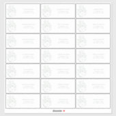 セージグリーンの植物学的な ブライダルティーのゲストへの住所 シール (シート)