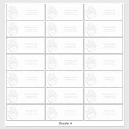 セージグリーンの植物学的な ブライダルティーのゲストへの住所 シール