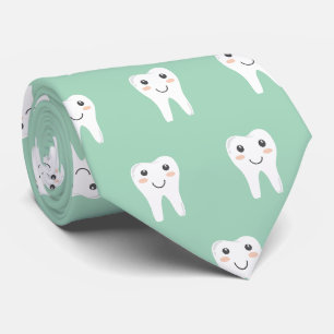 セージグリーンの歯の歯科医のネクタイ ネクタイ