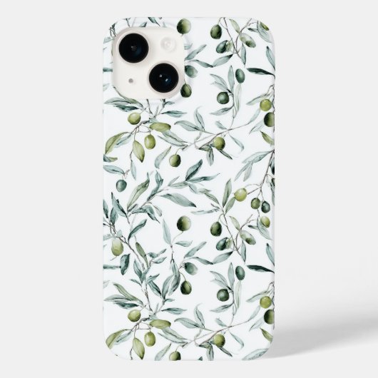 セージグリーンの水彩画フランス田舎風オリーブ Case-Mate iPhoneケース (裏面)