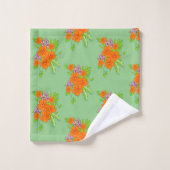 セージグリーンの浴室タオルセット バスタオルセット (ウォッシュタオル)