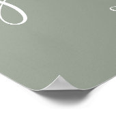 セージグリーンの男女兼用ベビーシャワーウェルカムサイン ポスター (角)