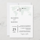 セージグリーンの目的地すべて結婚の 招待状 (正面)