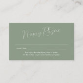 セージグリーンの童謡ベビーシャワー シンプル エンクロージャーカード (正面)