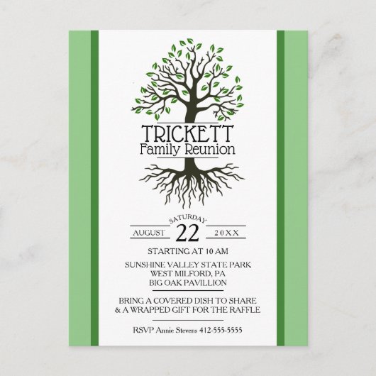 セージグリーンの系譜の家族会 インビテーションポストカード (正面)