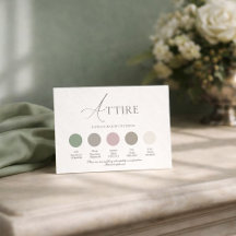 セージグリーンの結婚式のドレスコードカード