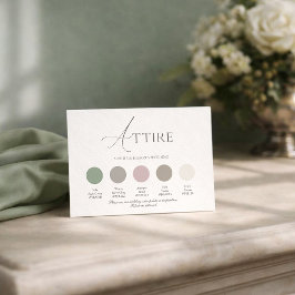 セージグリーンの結婚式のドレスコードカード 招待状