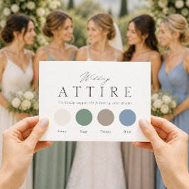 セージグリーンの結婚式の服装カード 招待状