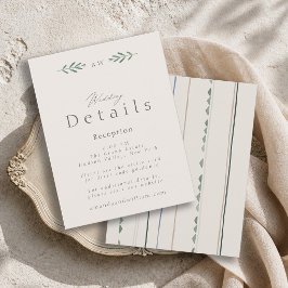 セージグリーンの結婚式詳細カード（背面パターン付き） 招待状