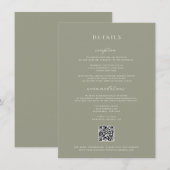 セージグリーンの結婚式 詳細カード 招待状 (正面/裏面)