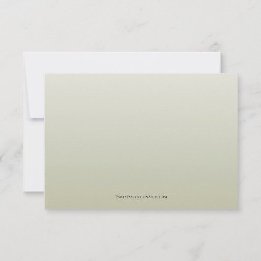 セージグリーンの背景に雪の結晶 RSVP  - セージグリーンの背景 (裏面)