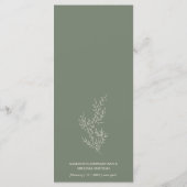 セージグリーンの花のつるのライン メニュー (裏面)