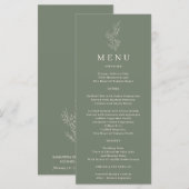 セージグリーンの花のつるのライン メニュー (正面/裏面)