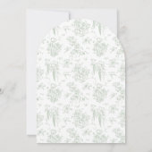 セージグリーンの花柄ビンテージブライダルシャワー 招待状 (裏面)