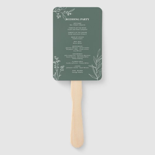 セージグリーンの花柄式プログラム用扇風機 ハンドファン (裏面)