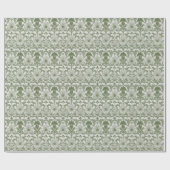 セージグリーンの花柄結婚式 ラッピングペーパー (フラット)