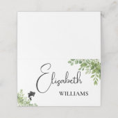 セージグリーンの葉と魚のメニュー ウェディングテーブルカード プレイスカード (外部開封)