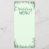 セージグリーンの葉 ウェディング フラット メニュー (裏面)