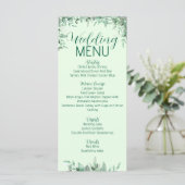 セージグリーンの葉 ウェディング フラット メニュー (スタンド正面)