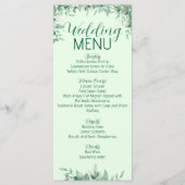セージグリーンの葉 ウェディング フラット メニュー (正面)