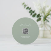 セージグリーンの詳細QRコードカード 招待状 (スタンド正面)