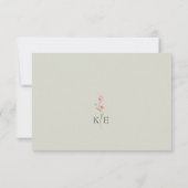 セージグリーンの野の花の結婚式 出欠カード (裏面)