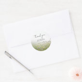 セージグリーンの野の花の草原ベビーシャワーのサンクユー ラウンドシール (封筒)