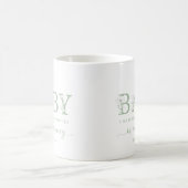 セージグリーンの野の花の赤ちゃんお披露目コーヒーマグ コーヒーマグカップ (中央)