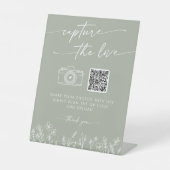 セージグリーンの野の花Capture the Love ウェディング 台座サイン (正面)