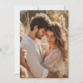 セージグリーンの野生の花とパンパスのボーホー写真 招待状 (裏面)