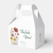 セージグリーンの野生の花のウェディング サンクス フェイバーボックス (正面サイド)