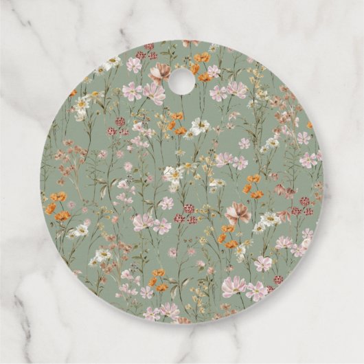 セージグリーンの野生の花のブライズシャワー 愛を育てて フェイバータグ (裏面)