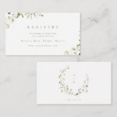 セージグリーンの野生の花のラスティックボーホー結婚式のレジストリー エンクロージャーカード (正面/裏面)