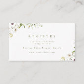 セージグリーンの野生の花のラスティックボーホー結婚式のレジストリー エンクロージャーカード (正面)