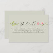 セージグリーンの野生の花の結婚式の詳細 エンクロージャーカード (正面/裏面)