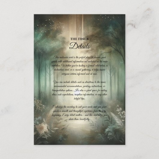 セージグリーンの魔法の森の輝き エンクロージャーカード (正面)