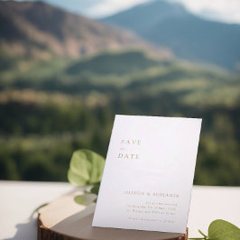 セージグリーンの「保存の日」カード　モダン　ミニマル セーブザデート