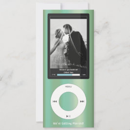 セージグリーンのMP3ミュージックプレーヤー ウェディング 招待状