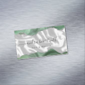 セージグリーンアガテシルバーグリッターラグジュアリ マグネット名刺 (インサイチュ)