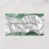 セージグリーンアガテシルバーグリッターラグジュアリ 名刺 (正面)