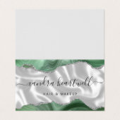 セージグリーンアガテシルバーグリッターラグジュアリ 名刺 (外部フラット)