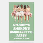 セージグリーンアクリルバチェロレッテウェルカムサイン アクリルサイン (正面)