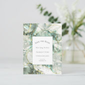 セージグリーンアベンチュリンクリスタル日付を保存 ポストカード (スタンド正面)