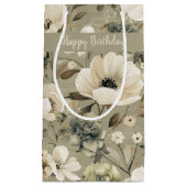 セージグリーンアンドクリームフローラ スモールペーパーバッグ (正面)