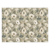 セージグリーンアンドクリームフローラ テーブルクロス (正面(横))