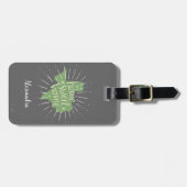 セージグリーンアンドグレーホームスウィートホームテキサス州 ラゲッジタグ (正面横)